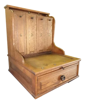 Antique McCaskey Counter Top File Cabinet Register ~W Drop Down Drawers & Tray