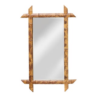 Harrison Van Horn Faux Bamboo Mirror, 20th Century, Handcrafted Elegance For Sale