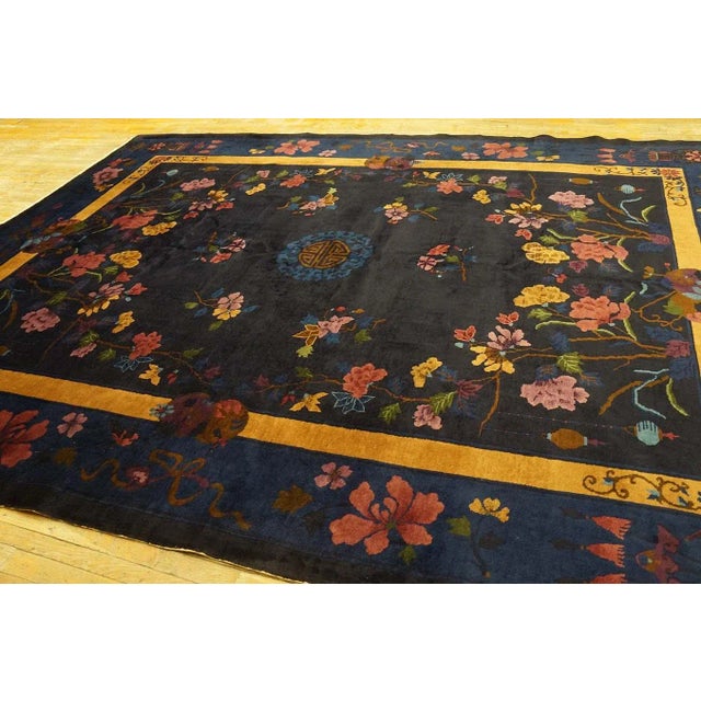 1920s Antique Chinese Art Deco Carpet For Sale - Image 4 of 12