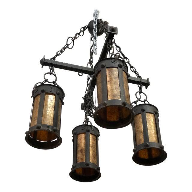 Spanish Gothic Revival Hanging Pendant Chandelier For Sale