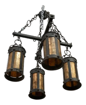 Spanish Gothic Revival Hanging Pendant Chandelier