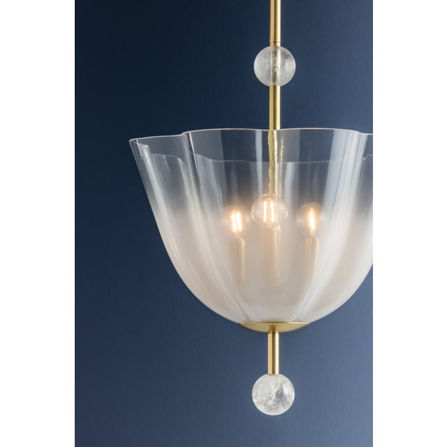 Metal Hudson Valley Lighting Cambria Heights 17 in. 3 Light Lantern in Aged Brass Finish For Sale - Image 7 of 10