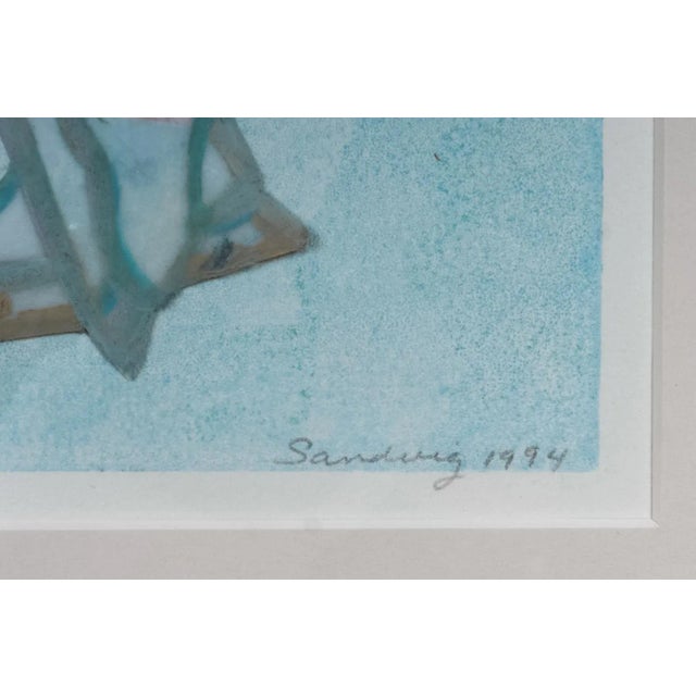 Elizabeth Sandvig (WA,1937-) - "Skates III". Monotype & Collage Dated 1994 Size: 27"L x 23.5"W x 1.5"D Francine Seders...