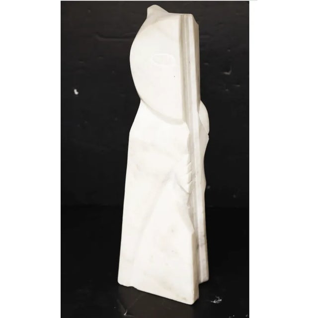 Mid-Century Modern Vintage Marble Figural and Architectural Sculpture, Signed and Dated 1995 For Sale - Image 3 of 8