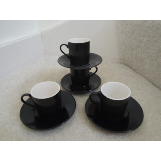 Mid 20th Century Mid 20th Century Demitasse Cups + Saucers Expresso Set - 4 Dainty Tea Cups + Matching Plates New For Sale - Image 5 of 10