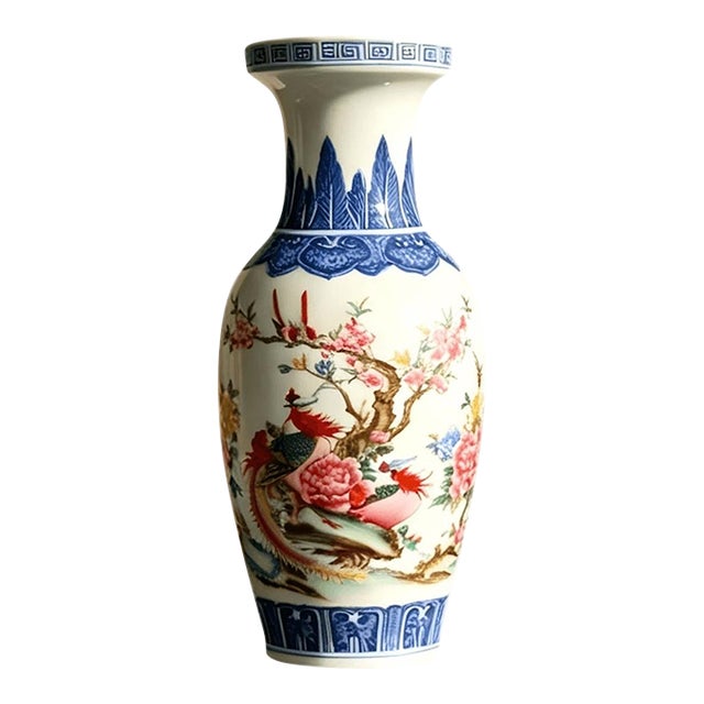 Chinese Ceramic Vase,Famille Rose Porcelain Vase Hand Painted Flowers and Birds Pattern For Sale