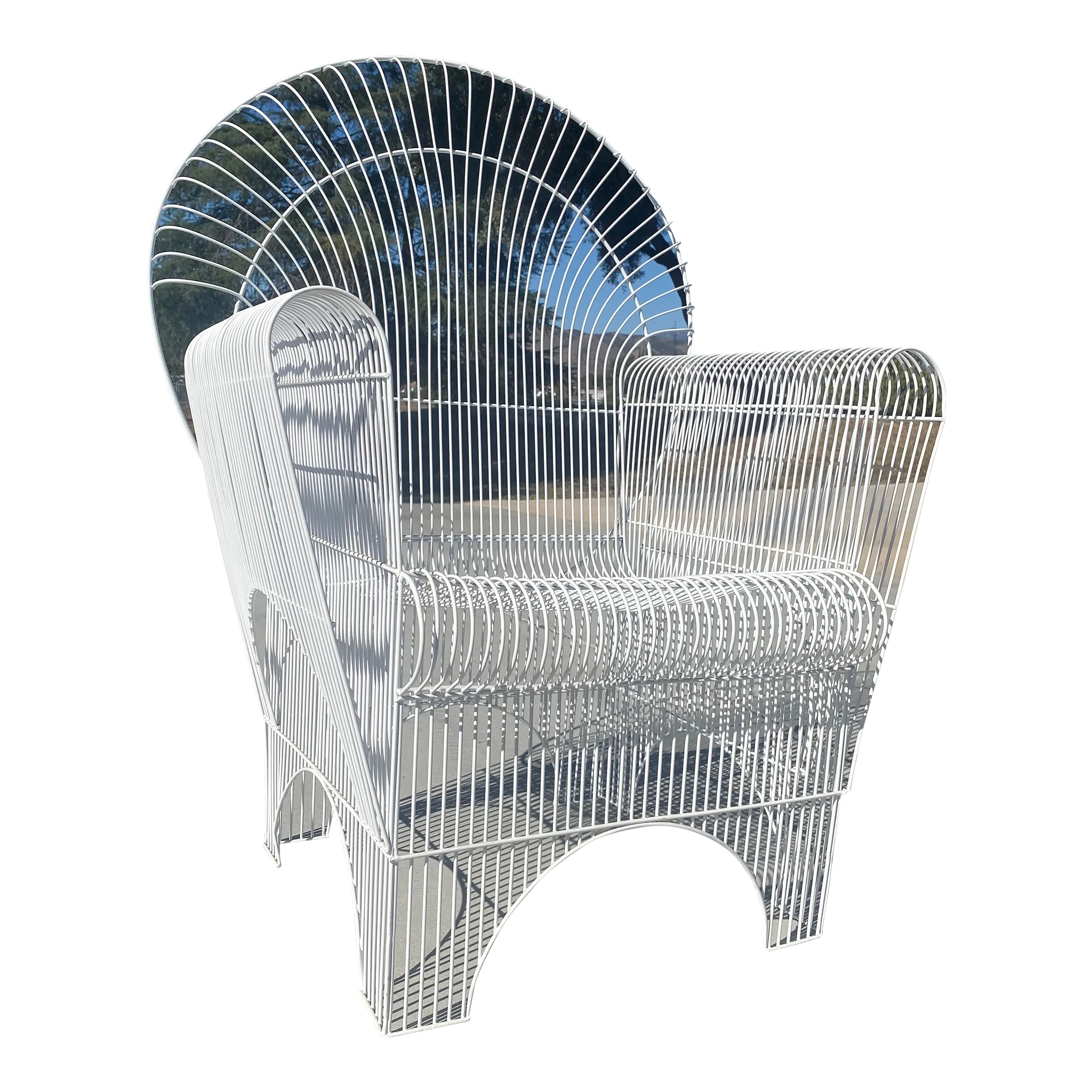 Mid Century Modern Wire Outdoor Patio Chair | Chairish