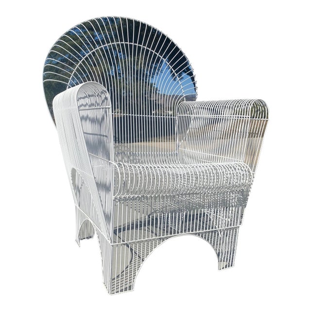 Mid Century Modern Wire Outdoor Patio Chair For Sale