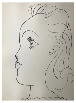 Pablo Picasso, Girl profile, 1957, Lithograph