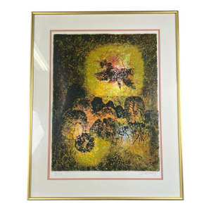 Vintage Hoi Lebadang Large Abstract Lithograph Pencil Signed
