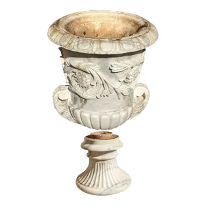 Monumental Vintage Italian Neoclassical Marble Garden Planter Jardinière