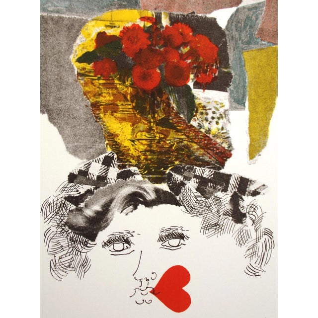 Abstract Expressionism Abstract Expressionist Eva David "Composition" Hand Signed Unframed Lithograph Art For Sale - Image 3 of 6