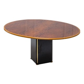 Artona Series Table in Walnut, Brass and Concrete Counterweight by Afra and Tobia Scarpa for Maxalto, 1975 For Sale