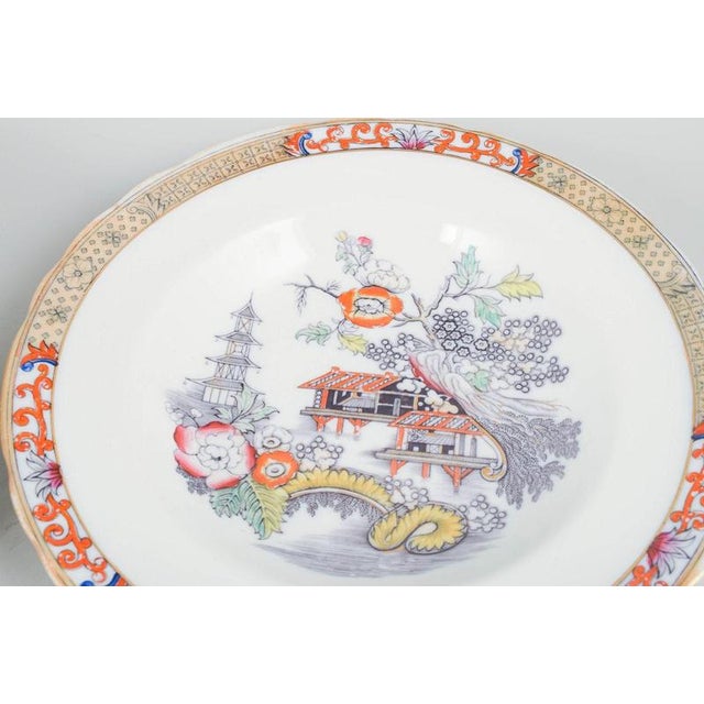 Japan Series Deep Plates in Faience from Rörstrand, Sweden, Set of 6 For Sale - Image 3 of 5