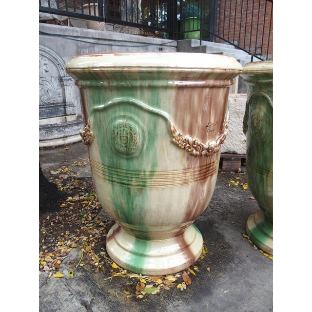 Pair of Large Flamme Glazed Terra Cotta Garden Planters From Anduze France For Sale - Image 13 of 18