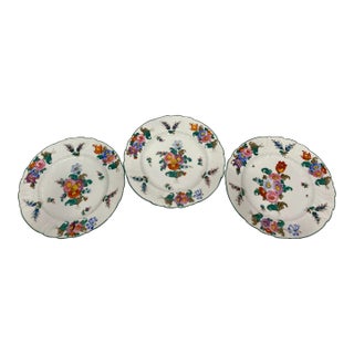 Early 1900’s Hand Painted Salad or Dessert Plates, Set of 3 For Sale