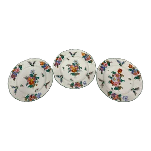 Early 1900’s Hand Painted Salad or Dessert Plates, Set of 3