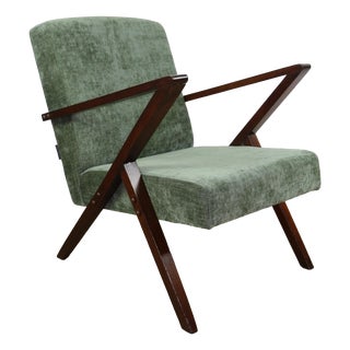 Vintage Loft Armchair in Olive Green with Finish, 1970 For Sale