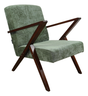 Vintage Loft Armchair in Olive Green with Finish, 1970
