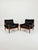 Mid century armchairs By Eric Merthen for ire möbler in leather and Oak wood , Sweden 1960s The beautiful armchair is very...