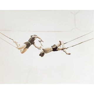 1950s Original Circus Photo Trapeze Artists Mid Air Catch For Sale