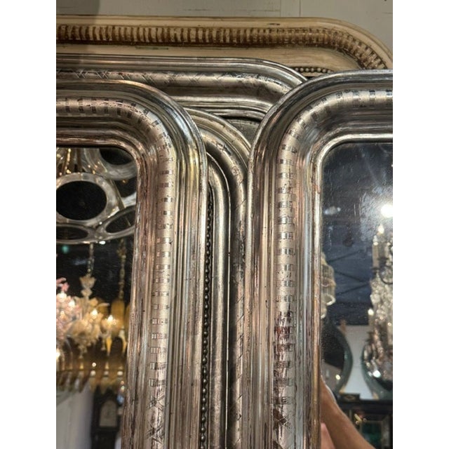 Pair of 19th C. French Silver Louis Philippe Mirrors For Sale In Dallas - Image 6 of 7