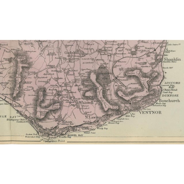 Isle of Wight Map by G. Bacon, London, 1885 For Sale - Image 3 of 10