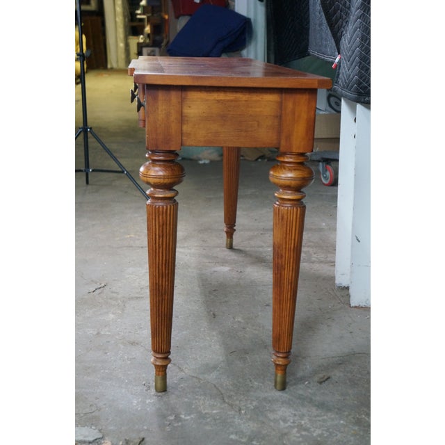 Lexington Neoclassical Cherry Parquetry Breakfront Console Sofa Hall Table 54" For Sale - Image 14 of 18