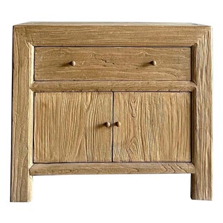 Jacob Nightstand in Natural Reclaimed Elm Wood For Sale