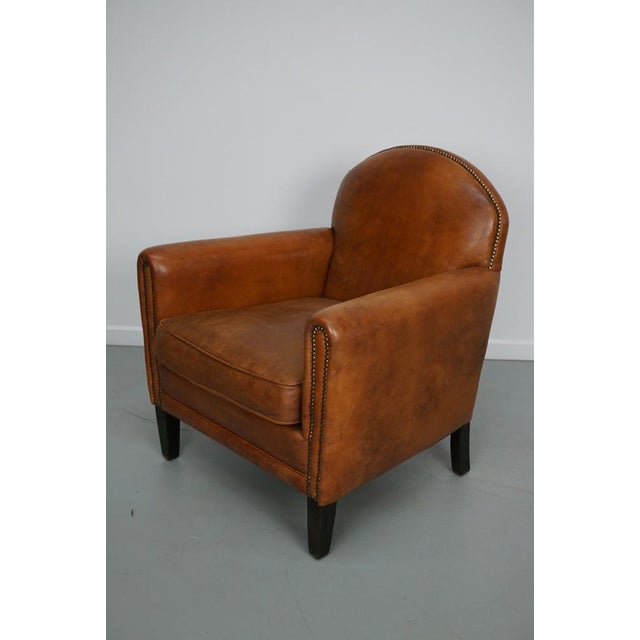 Brown Vintage Dutch Cognac Leather Club Chair, 1970s For Sale - Image 8 of 14