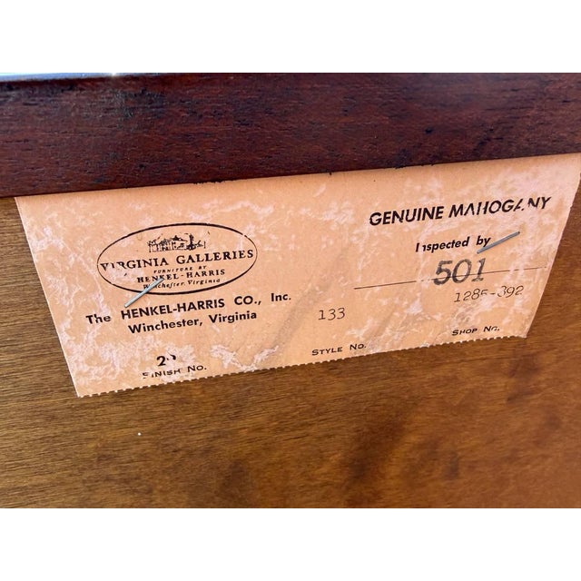 Wood Late 20th Century Henkel Harris George III Mahogany Chest of Drawers For Sale - Image 7 of 17