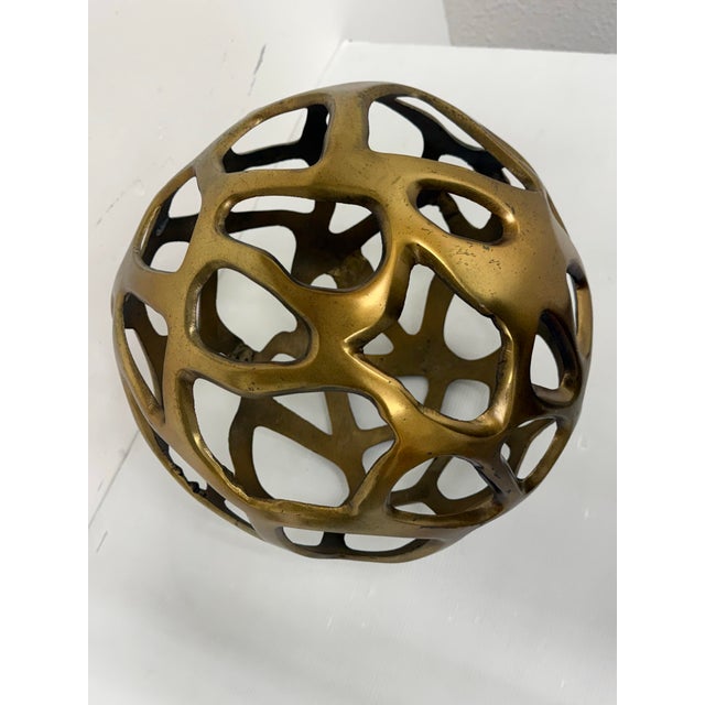 Z Gallerie Gold Metal Sphere For Sale In San Francisco - Image 6 of 12