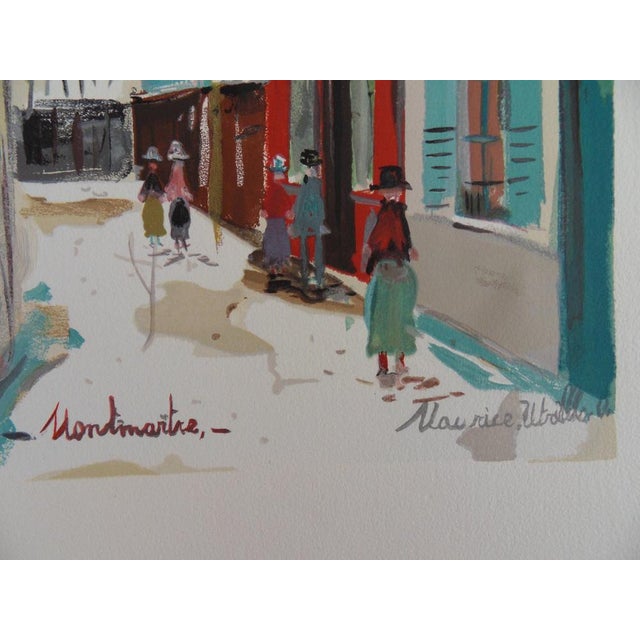 Maurice UTRILLO (after) Montmartre : Sacre Coeur Church and Moulin under the Snow Lithograph and tempera stencil Plate...