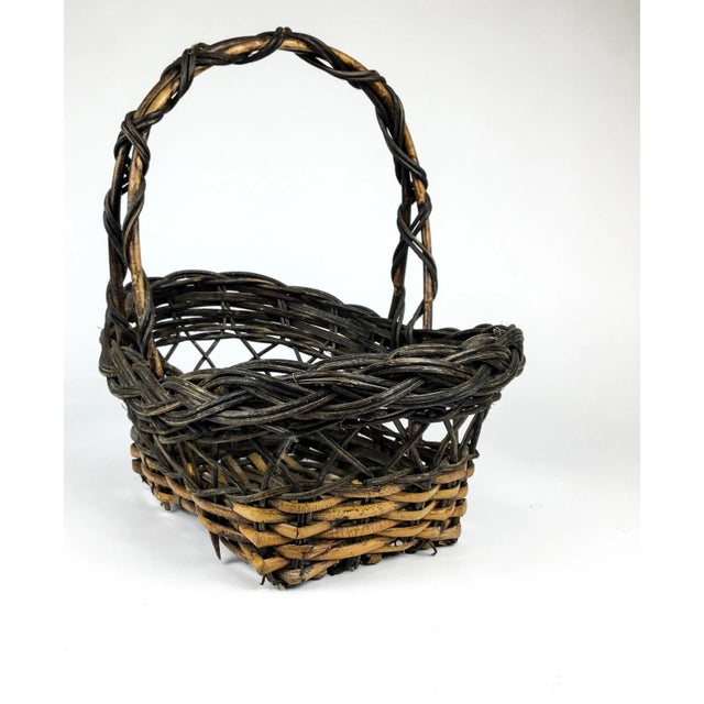 Vintage Reed Wicker French Market Basket For Sale - Image 13 of 13