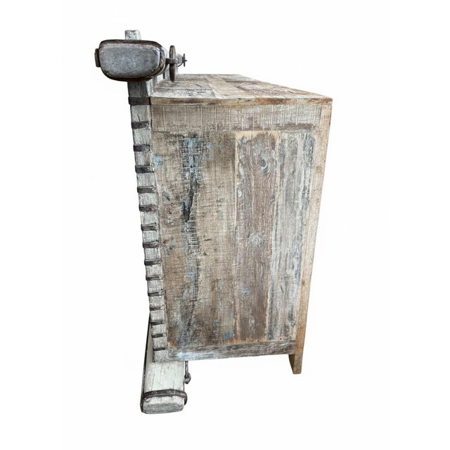 Rustic Antique-Style Ox Cart Bar Cart | Old World Wood & Iron For Sale In Chicago - Image 6 of 6