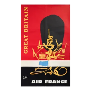 1968 Original Air France Travel Poster, Great Britain - Mathieu