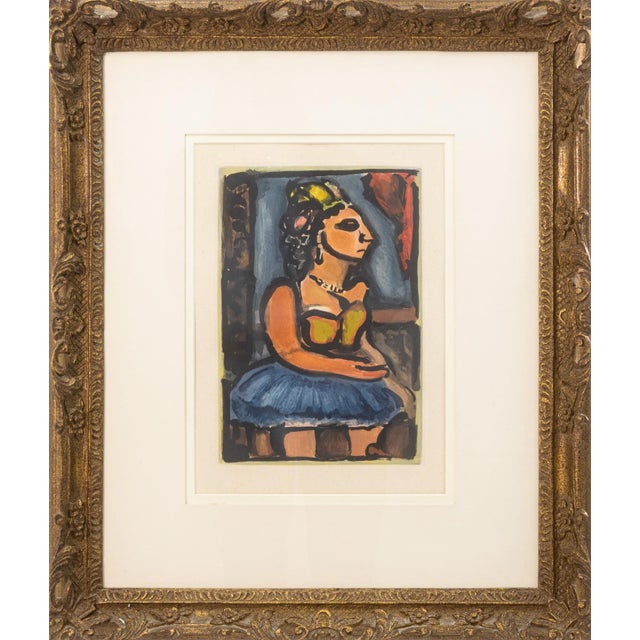 An etching with color aquatint on paper titled “Madame Louison” by Georges Rouault, dated 1935. Signed in the plate. The...