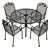 Mid Century Modern Woodard Wrought Iron Table Set For Sale