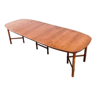 1970s Refinished Mid Century Modern Expandable Walnut Dining Table by Henredon For Sale