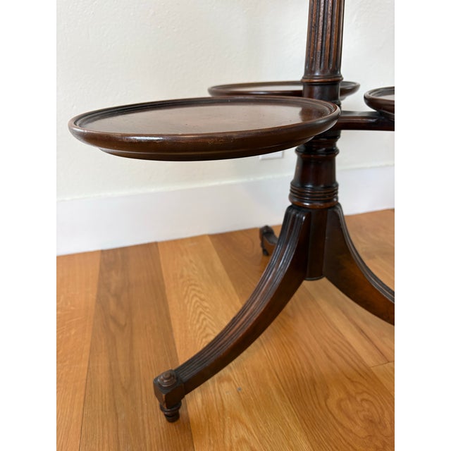 Coffee Neoclassical Mahogany Four Top Plant Stand/Server With Copper Liner For Sale - Image 8 of 9