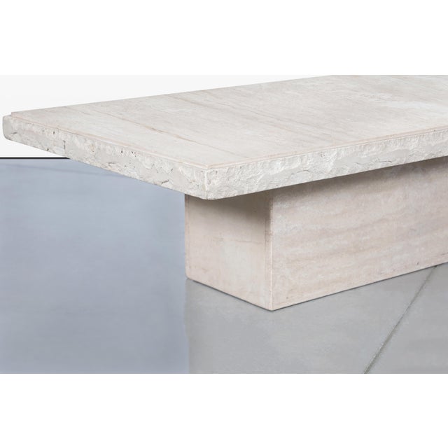 Italian Modern Live-Edge Travertine Coffee Table by Stone International For Sale - Image 9 of 13