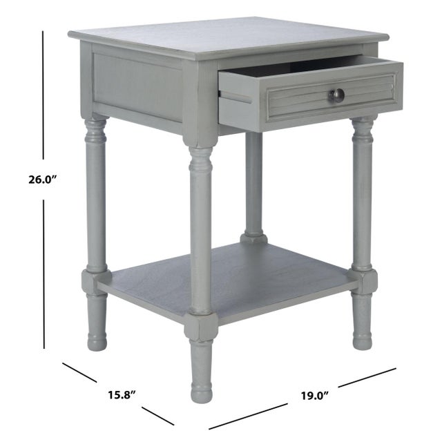 Traditional Tate 1 Drawer Accent Table in Distressed / Grey For Sale - Image 3 of 11