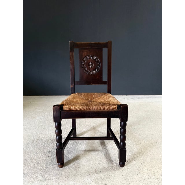 French Provincial Carved Back Dining Chairs by Charles Dudouyt, 1940s, Set of 2 For Sale - Image 15 of 18
