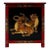 Tibetan Oriental Black Red Double Tigers End Table Nightstand For Sale
