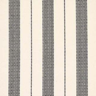 Schumacher Lubeck Stripe Fabric in Black For Sale
