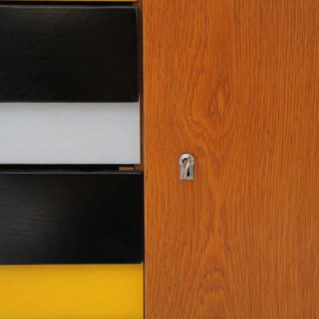 Oak Sideboards with Lacquered Drawers, Former Czechoslovakia, 1960s, Set of 2 For Sale - Image 10 of 18
