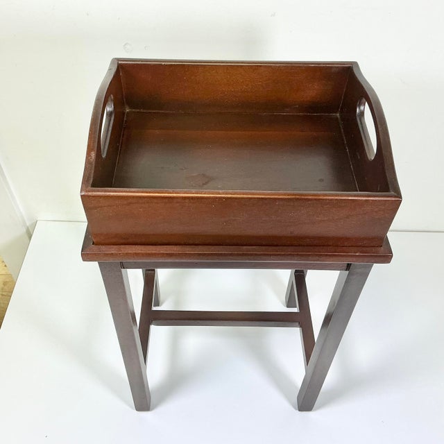 1990s 1990s Vintage Chippendale Hollywood Regency Deep Tray Drinks Table For Sale - Image 5 of 15