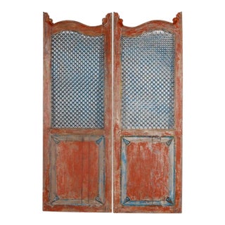 Antique Indian Painted Teakwood Door/Gate For Sale