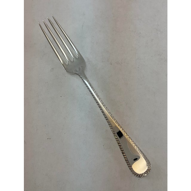 James Dixon & Sons 1980s Silver Dinner Fork, Feather Edge For Sale - Image 4 of 11