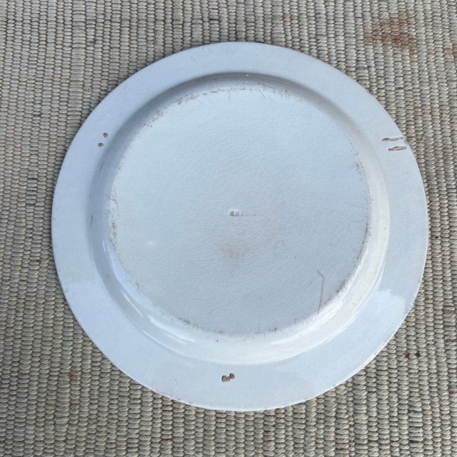 A Antique French Creamware Plate With Black Transfer Decoration, "Palais De Compiegne", Circa 1800 For Sale - Image 10 of 12